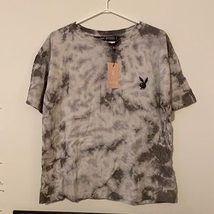 MISSGUIDED Charcoal Playboy Tee